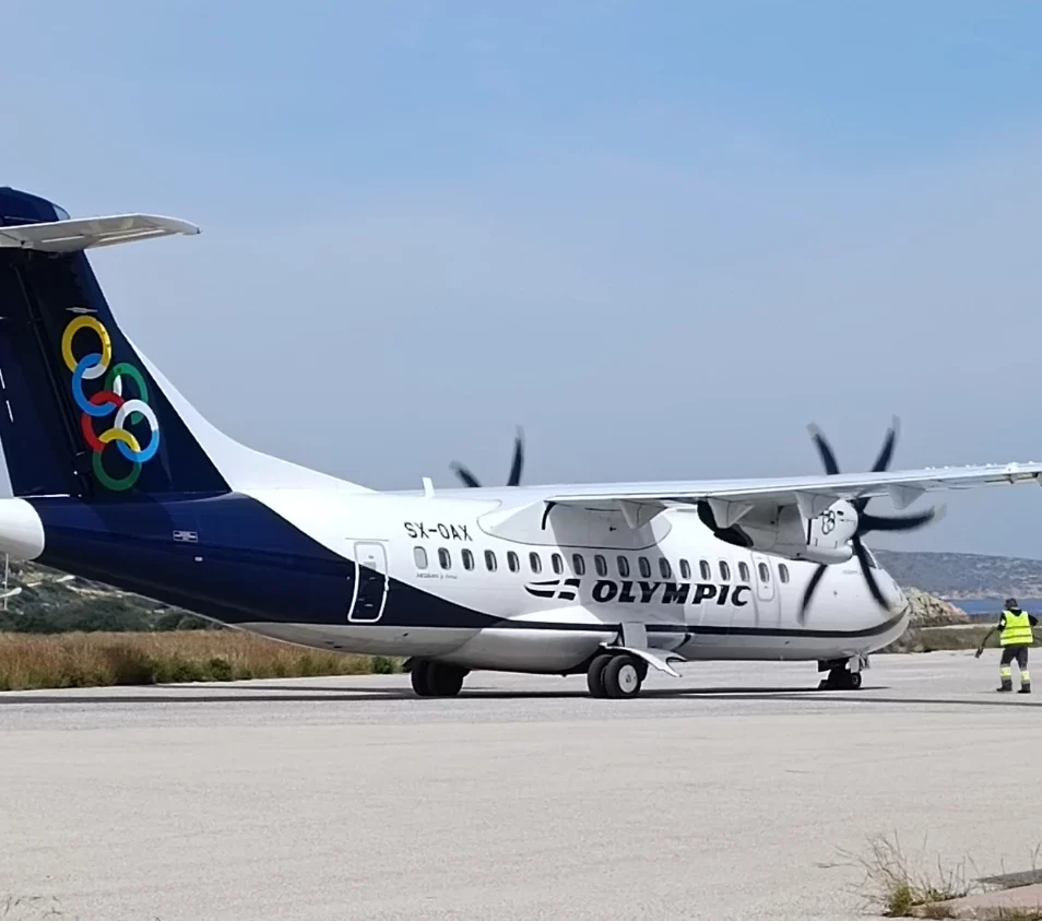 Flight to Leros island
