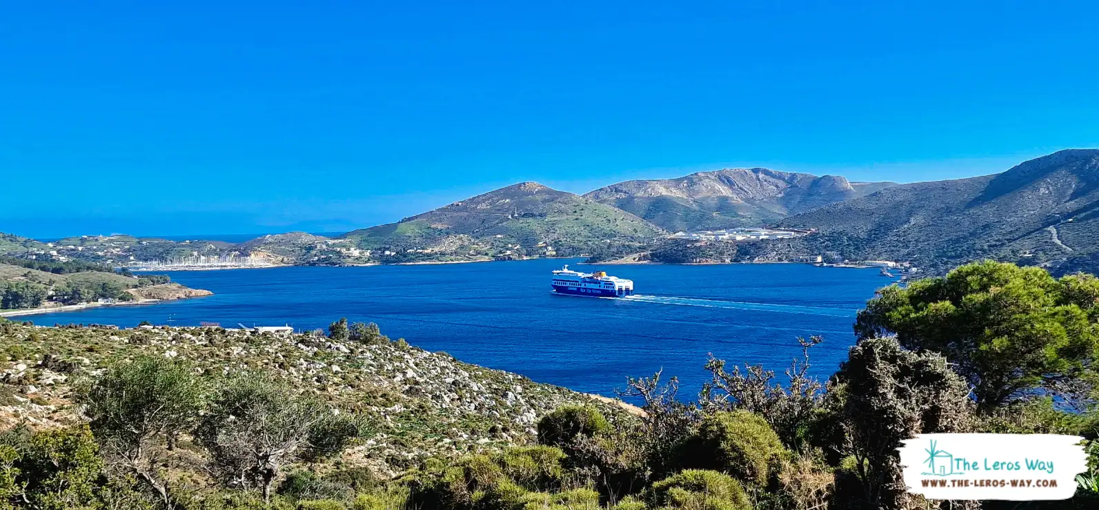 Ferry in Lakki bay, Leros