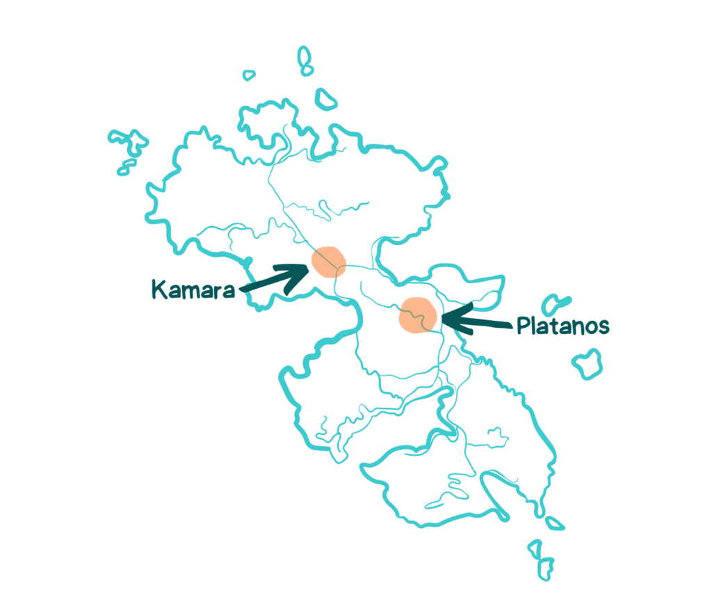 Kamara and Platanos, Leros orientation