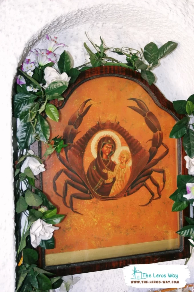 The Virgin Mary inside a large crab- Photo by Popi Filakouri
