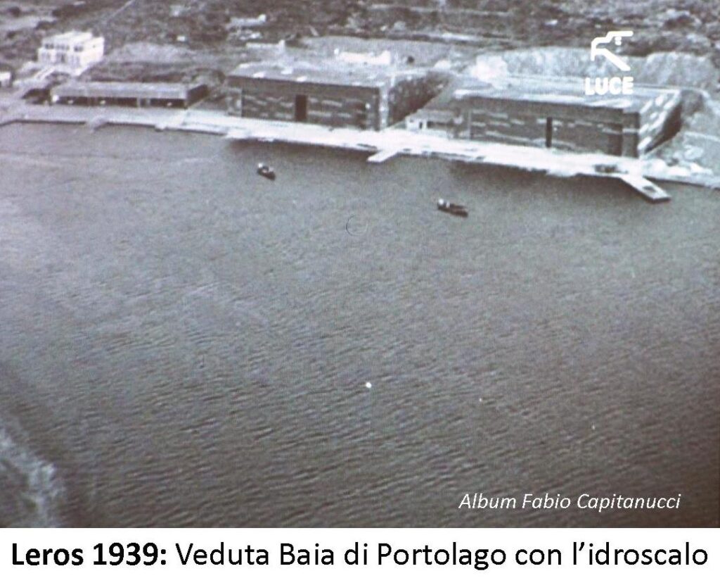 14a.The two hangars, as seen from an italian seaplane. (1939)
