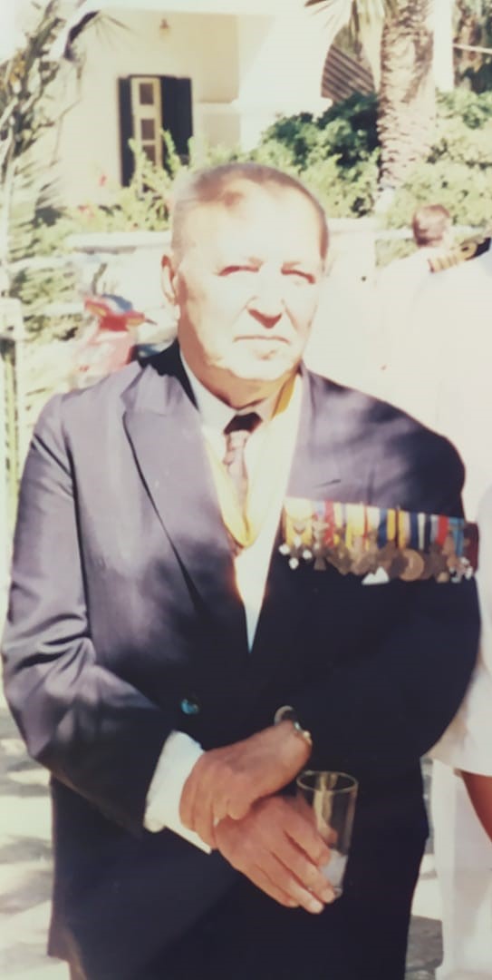 The Ensign of the ship, Dimitrios "Dimis" Matalas, in Leros on the 52nd Anniversary in 1995