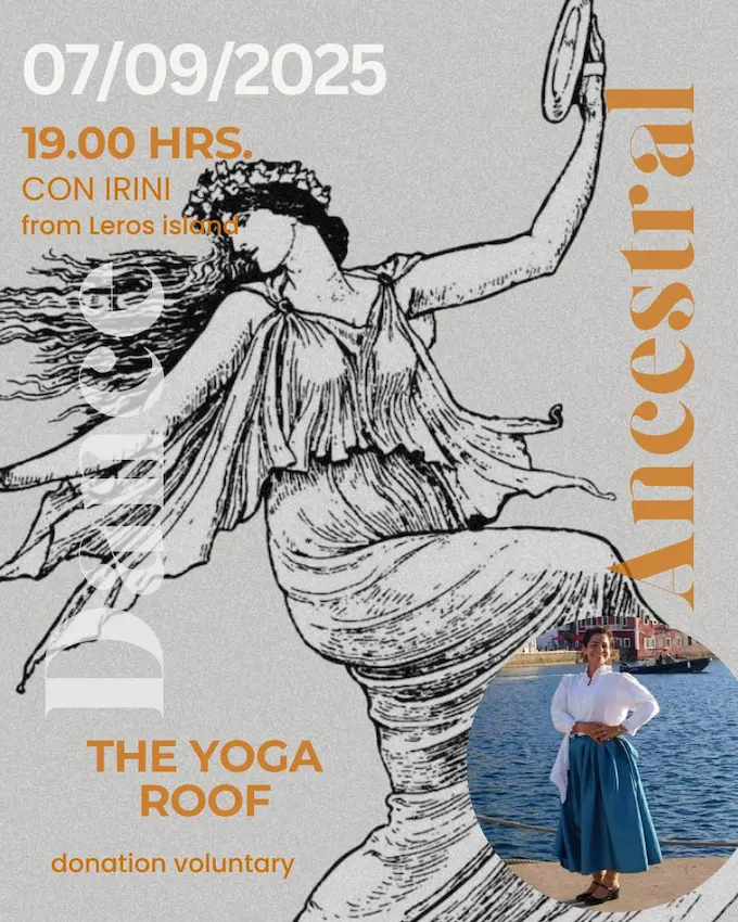 Ancestral greek Dance yoga roof leros full moon eclipse